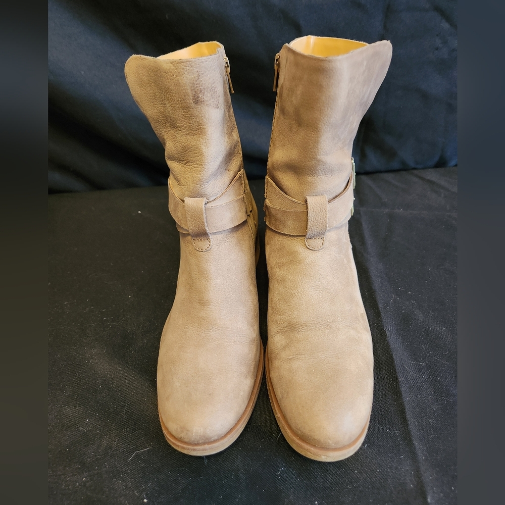 Kork-Ease Taupe Leather Booties